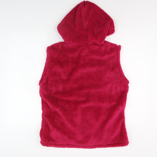 Country Rose Women's Red Fleece Hooded Waistcoat M