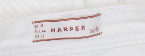 Wallis Women's White Straight Jeans Size 16