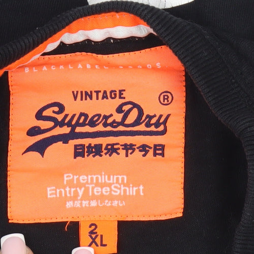 Superdry Men's Black Graphic Print T-Shirt 2XL