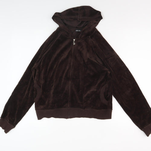 Ellie Louise Women's Brown Velour Hoodie Jacket Size 12/14