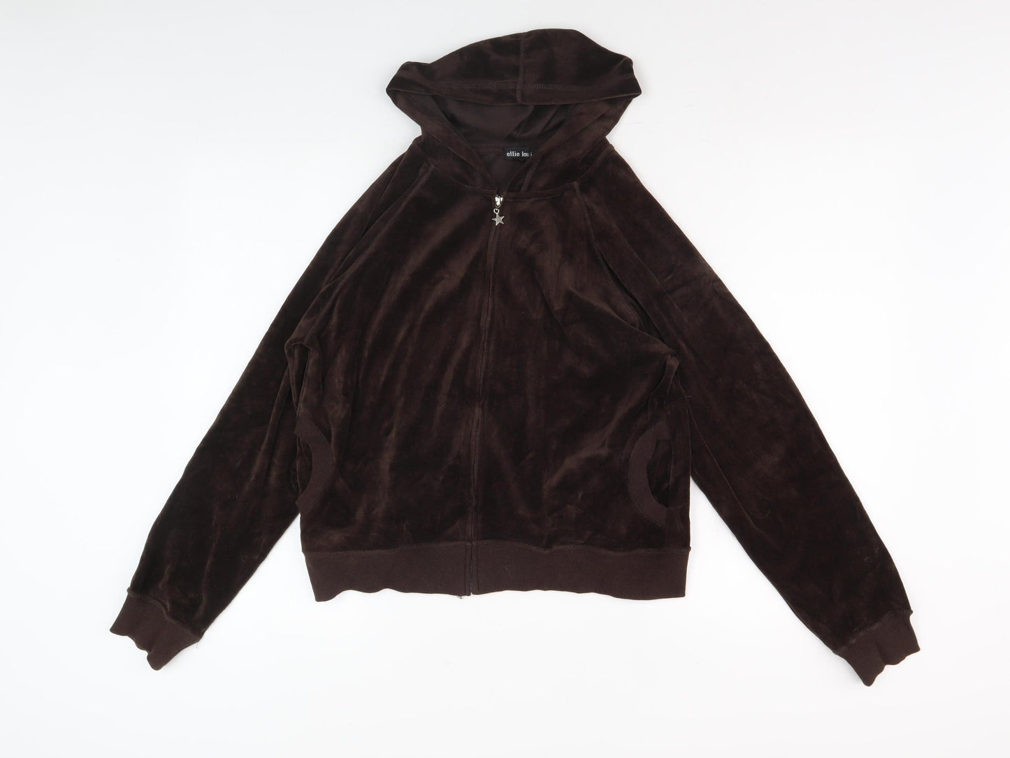 Ellie Louise Women's Brown Velour Hoodie Jacket Size 12/14