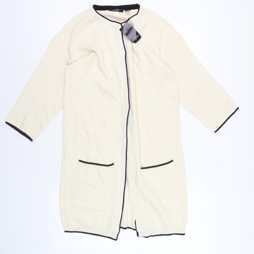Esmara Women's Ivory Cardigan, Size S, Crew Neck
