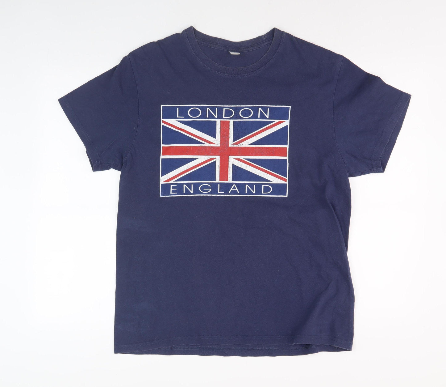 Club Men's Blue London England Graphic T-Shirt L
