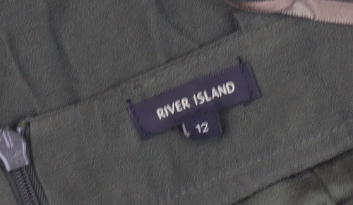 River Island Women's Green Skirt Size 12 with Pockets