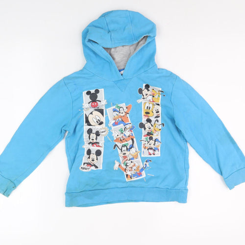 Disney Boys Blue Graphic Print Hoodie Size 6 Years