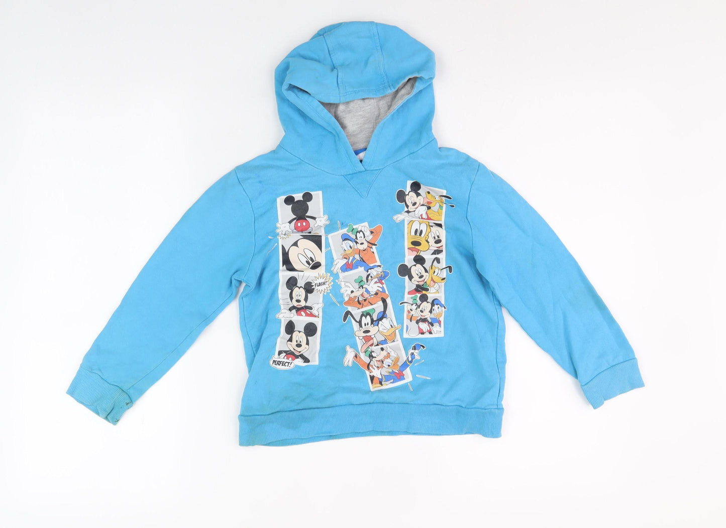 Disney Boys Blue Graphic Print Hoodie Size 6 Years