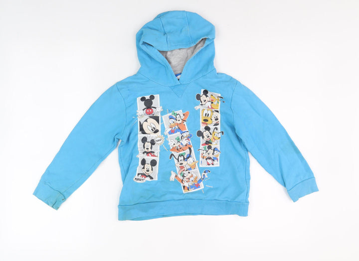 Disney Boys Blue Graphic Print Hoodie Size 6 Years