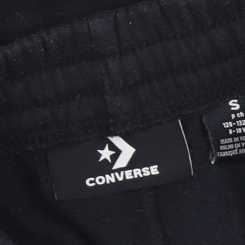 Converse Boys Black Jogger Trousers Size S Elastic Waist