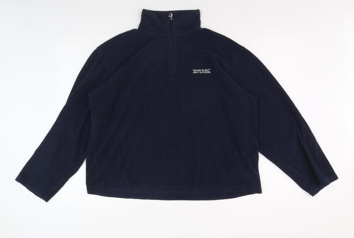 Regatta Men's Blue XL 1/4 Zip Fleece Sweatshirt Logos