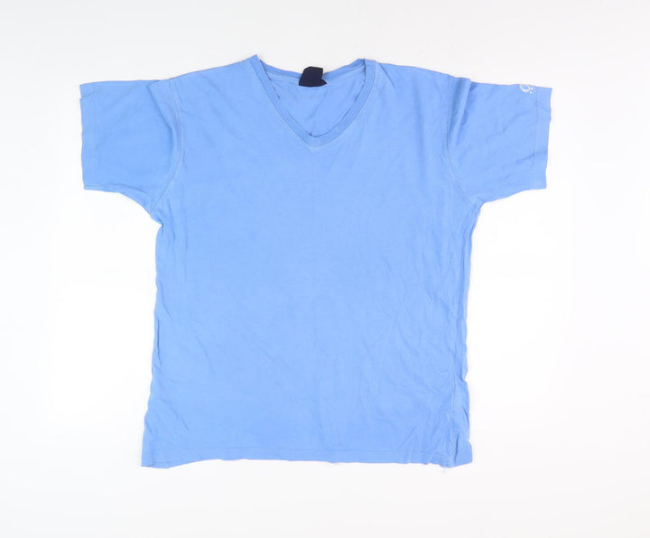 Cotton Traders Men's Blue V-Neck T-Shirt, Size S, Summer Essential