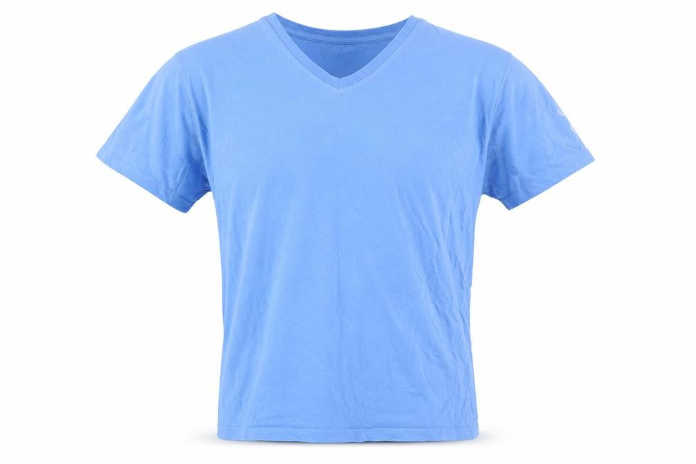 Cotton Traders Men's Blue V-Neck T-Shirt, Size S, Summer Essential