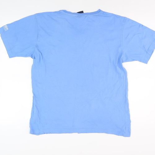 Cotton Traders Men's Blue V-Neck T-Shirt, Size S, Summer Essential