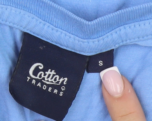 Cotton Traders Men's Blue V-Neck T-Shirt, Size S, Summer Essential