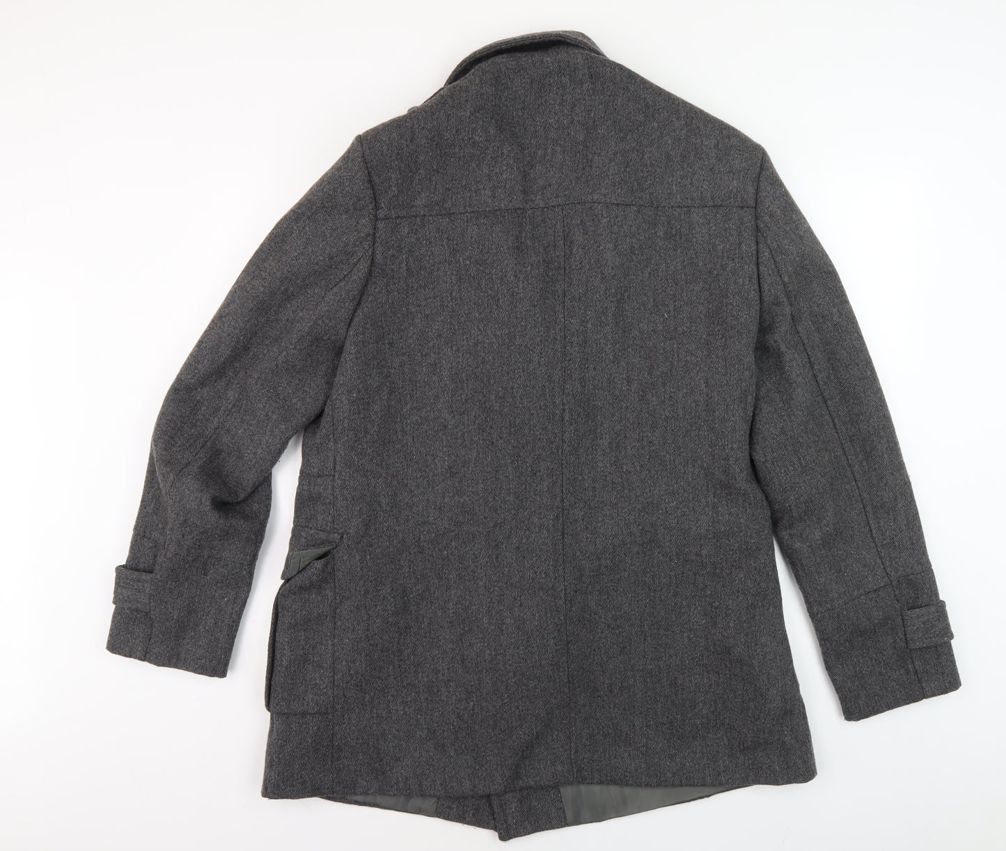 Dissident Men's Grey Wool Pea Coat M