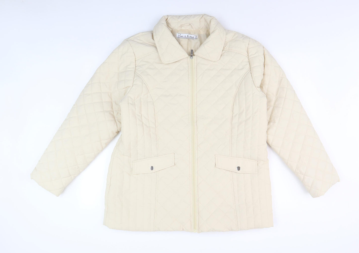 Pure & Natural Women's Beige Quilted Jacket Size 16