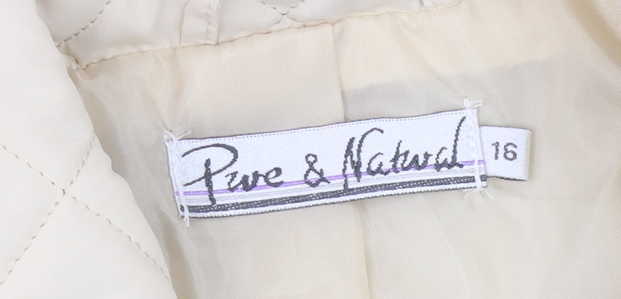 Pure & Natural Women's Beige Quilted Jacket Size 16