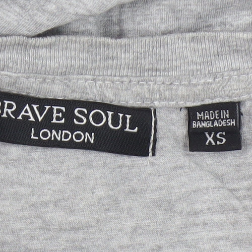 Brave Soul Women's Grey T-Shirt Dress XS