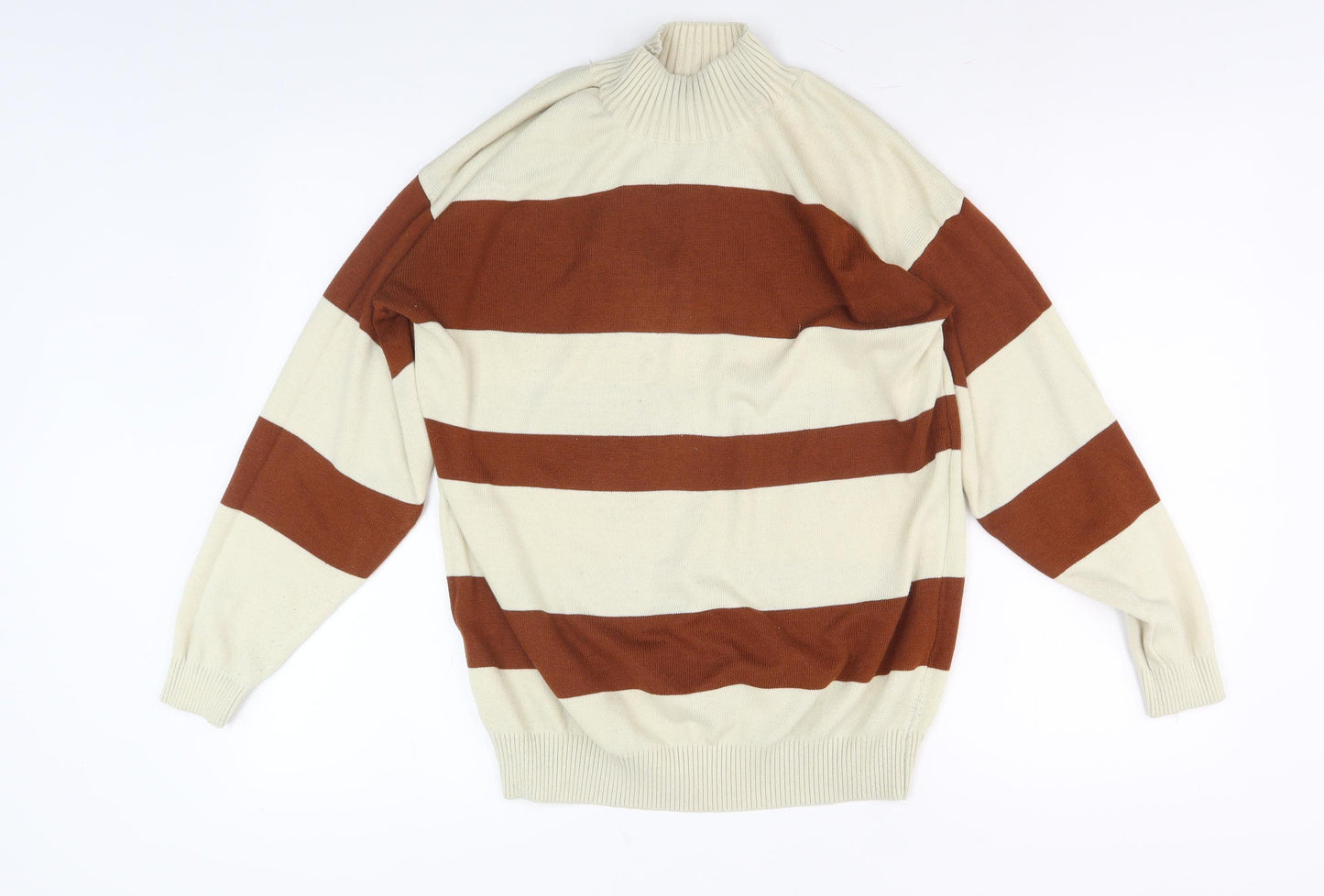 Cashel Men's Small Brown Mock Neck Pullover Jumper