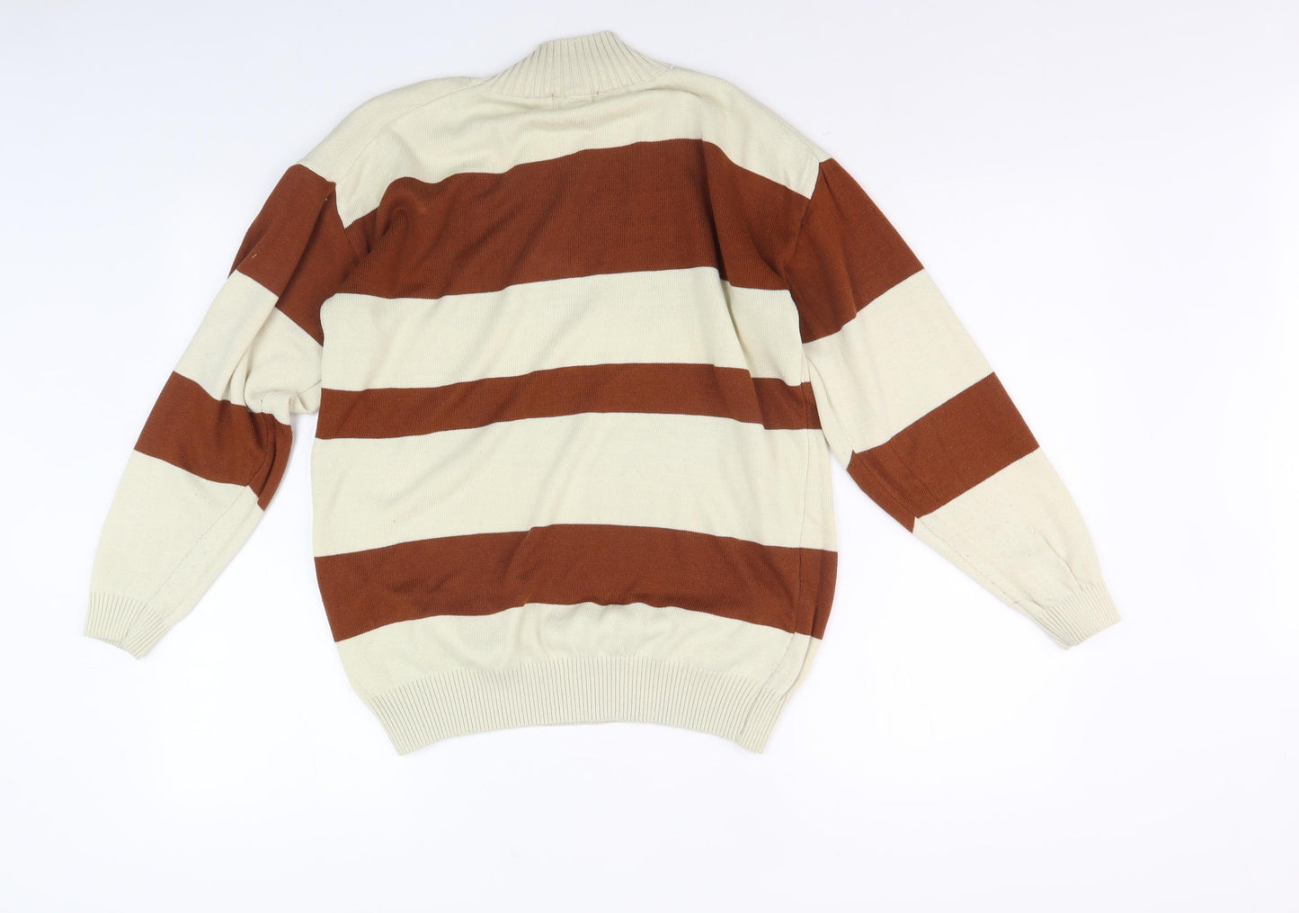 Cashel Men's Small Brown Mock Neck Pullover Jumper