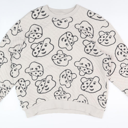 George Women's Beige Animal Print Sweatshirt, Size L