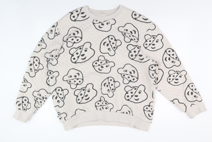George Women's Beige Animal Print Sweatshirt, Size L