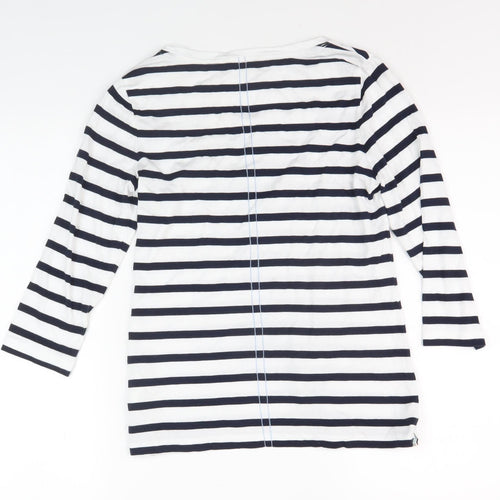 White Stuff Women’s White Striped T-Shirt, Size 8