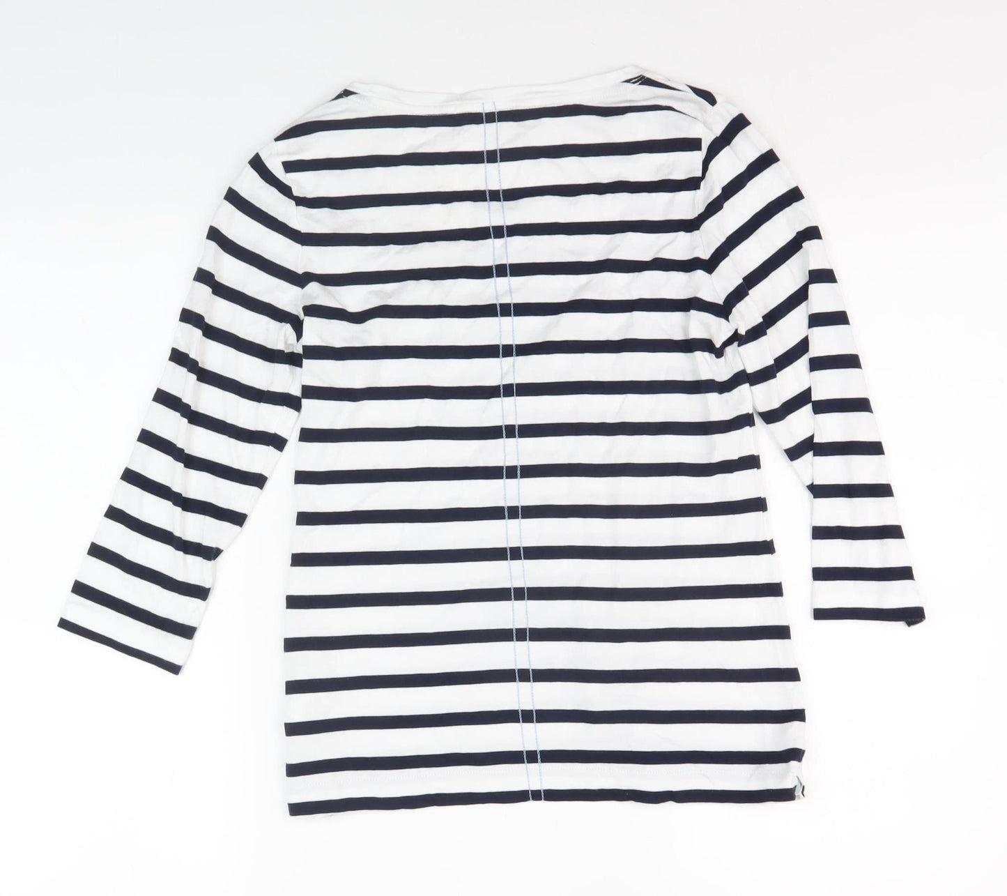 White Stuff Women’s White Striped T-Shirt, Size 8