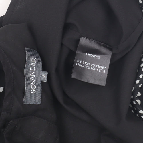 Sosandar Women's Black Polka Dot Dress Size 14