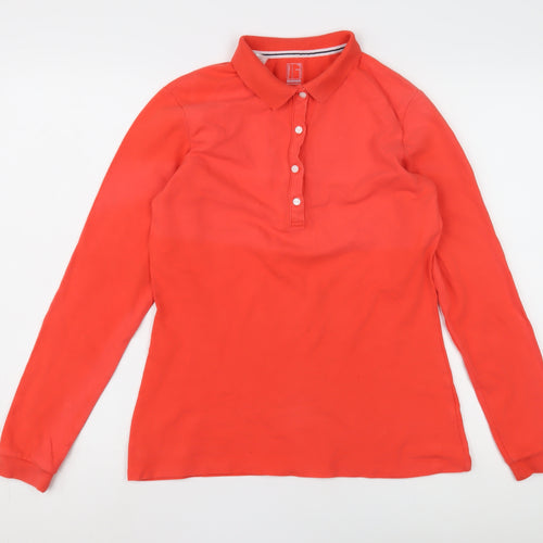 Decathlon Women's Red Polo Long Sleeve Top Size 14