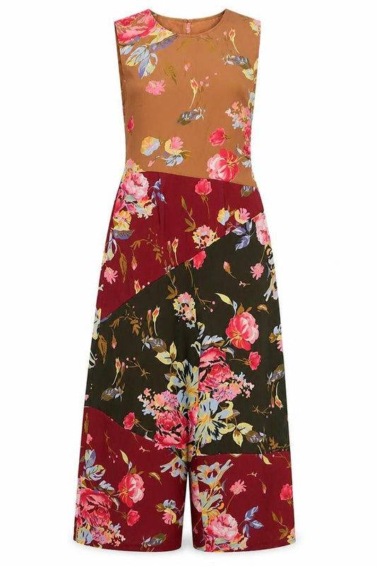 Front view of ASOS Women's Multicoloured Floral Jumpsuit, size 10