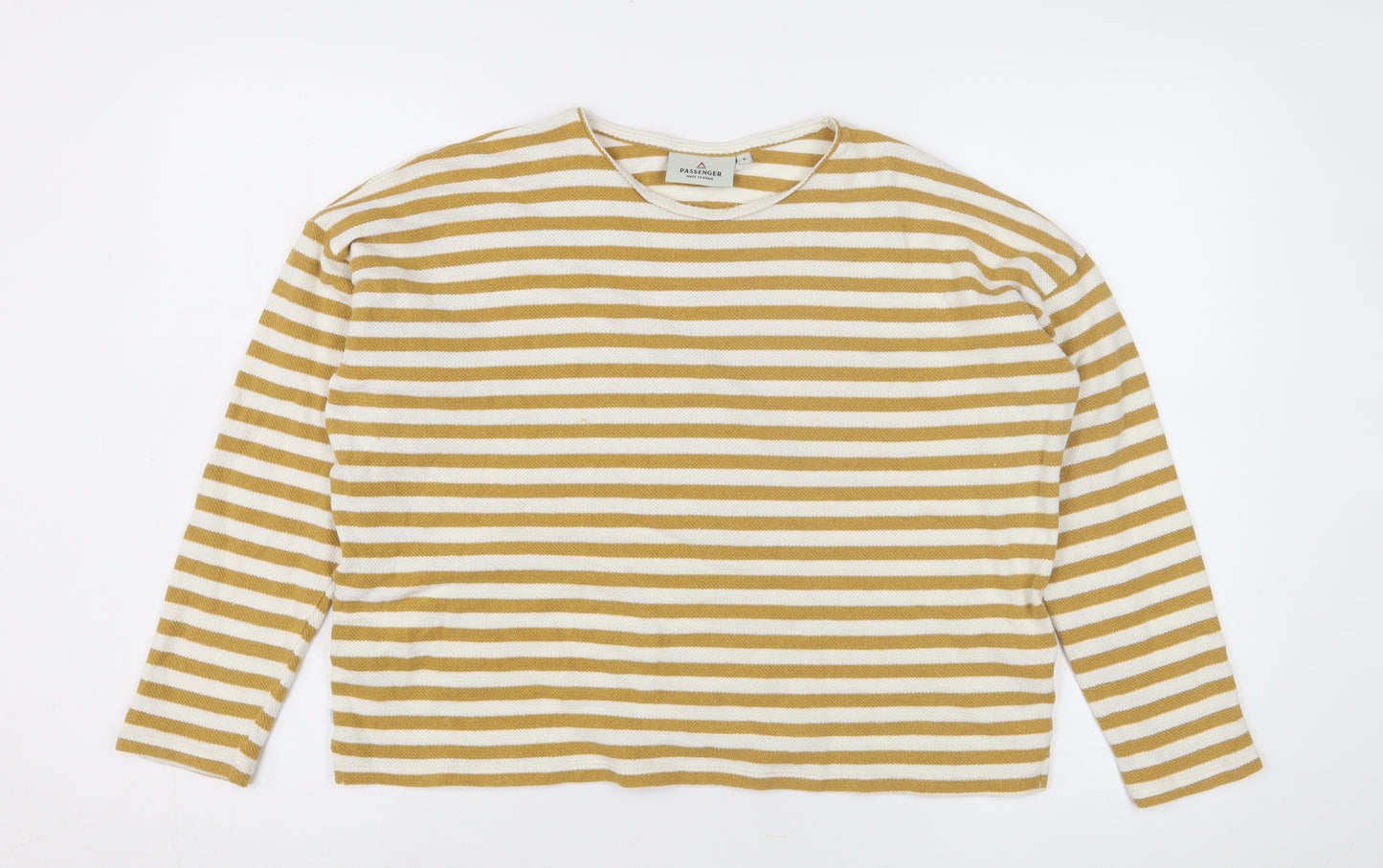Passenger Women's Yellow Striped Long Sleeve Top, S, Relaxed Fit