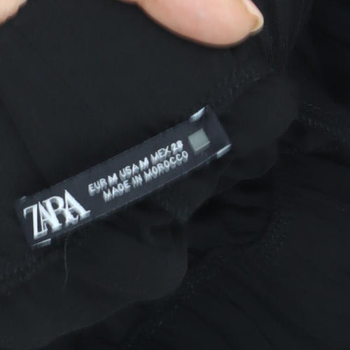 Zara Women's Black Elastic Waist Trousers - Size M