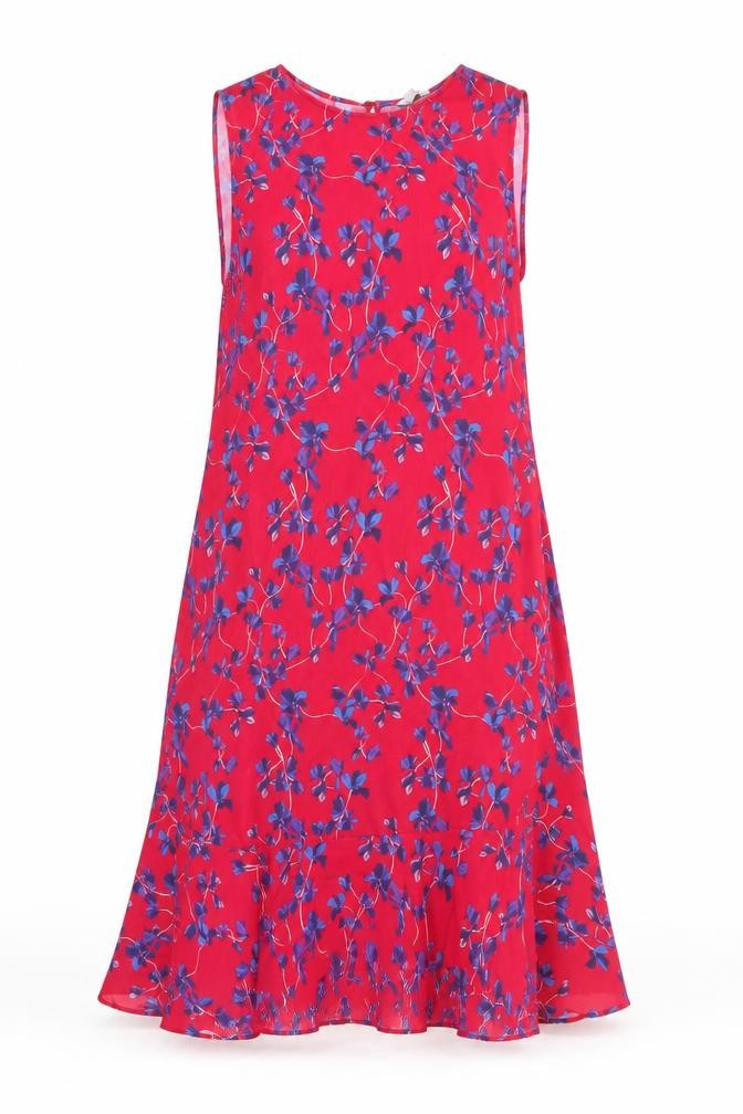 Jigsaw Women's Red Floral Dress Size 6 Sleeveless