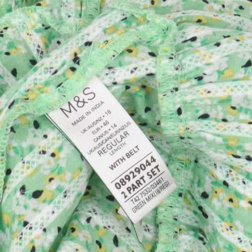 Marks and Spencer Women's Green Floral Midi Dress