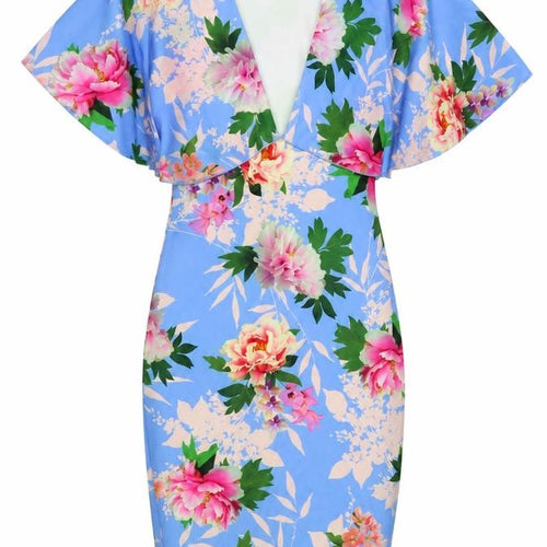 Flounce London Women's Multicoloured Floral Bodycon Dress