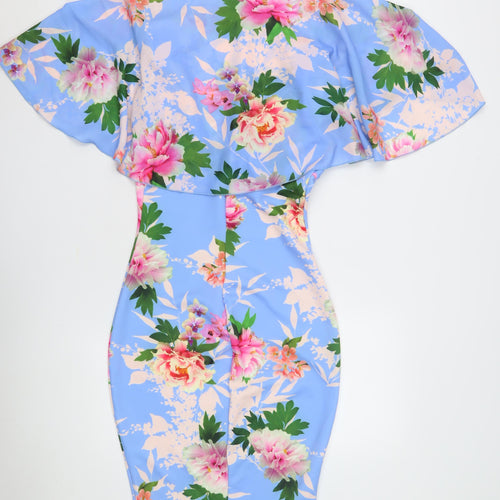 Flounce London Women's Multicoloured Floral Bodycon Dress