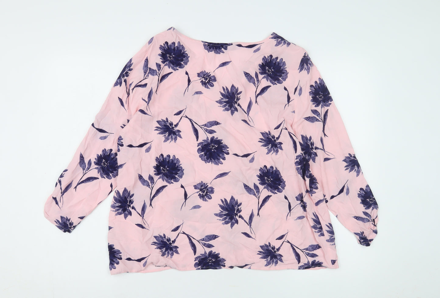 Bonmarché Women's Pink Floral Blouse Size 14