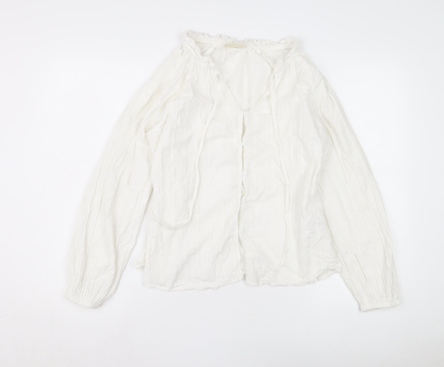 Primrose Women's White Long Sleeve Cotton Blouse