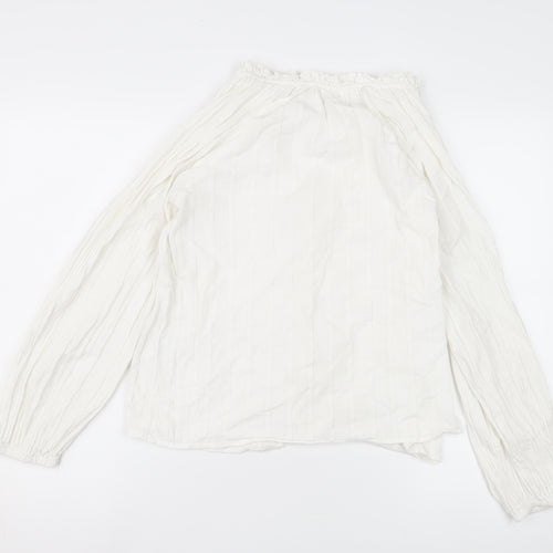 Primrose Women's White Long Sleeve Cotton Blouse