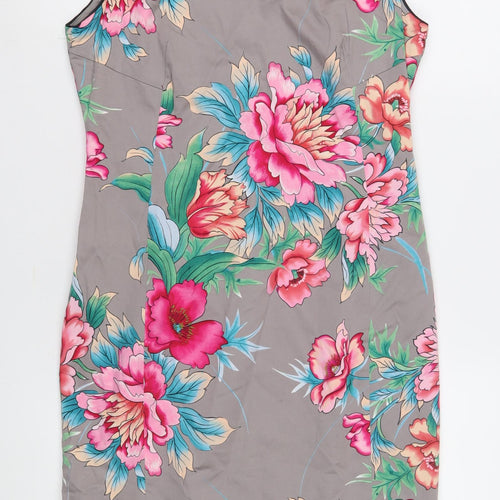 Oasis Women's Multicoloured Floral Sheath Dress Size 12