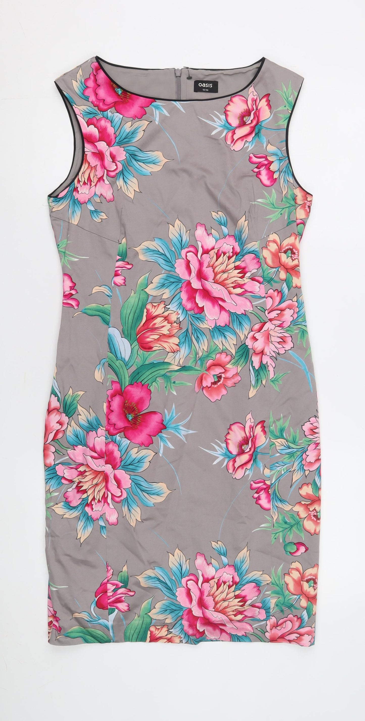 Oasis Women's Multicoloured Floral Sheath Dress Size 12