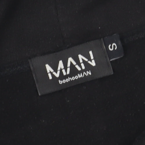 boohooMAN Men's Black Hoodie S Butterfly Graphic