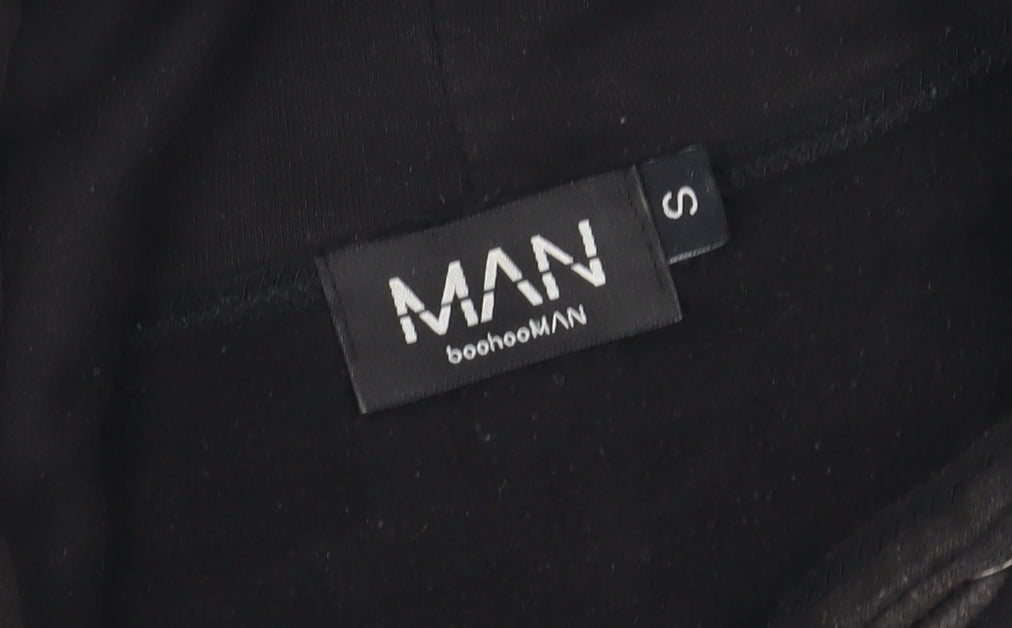 boohooMAN Men's Black Hoodie S Butterfly Graphic