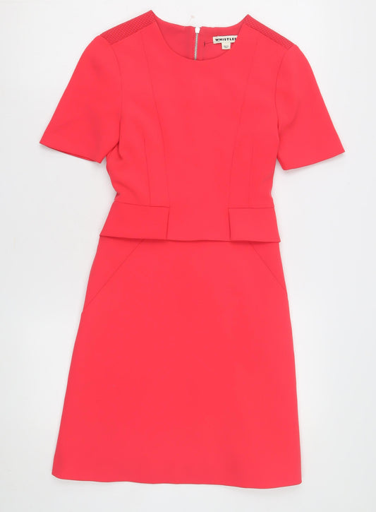 Whistles Women's Red Shift Dress, Size 4, Knee Length, Formal