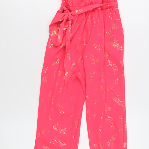Monsoon Girls Pink Jumpsuit 10 Years, Ruffle Halter Style