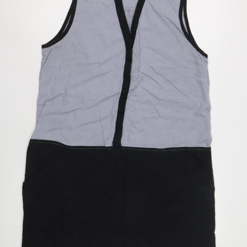 Next Women's Black and Grey Colourblock Dress Size 14