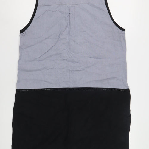 Next Women's Black and Grey Colourblock Dress Size 14
