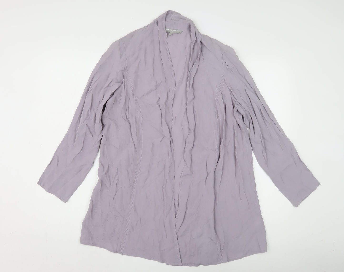 Ann Harvey Women's Purple Mid-Length Jacket Size 14