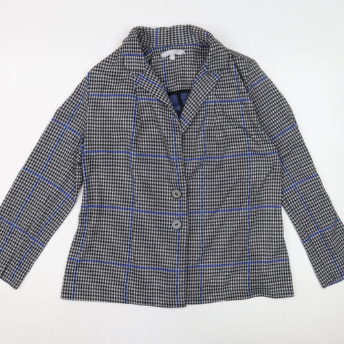 Red Herring Women's Black Check Tweed Blazer Size 14