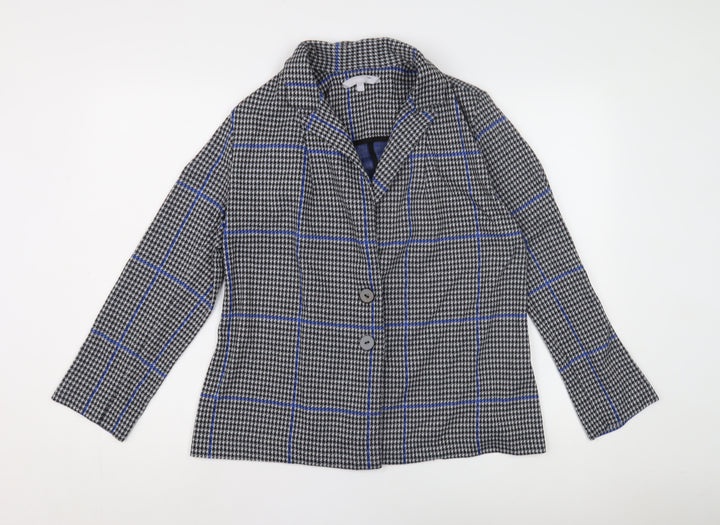Red Herring Women's Black Check Tweed Blazer Size 14